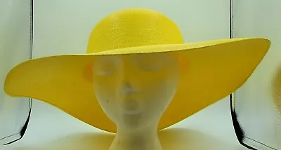 Vintage Canary Yellow Street Smart By BETMAR Women’s Hat Wide Brim NICE • $29.99