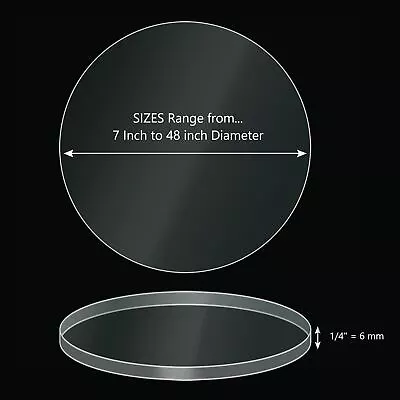 ONE Laser Cut Clear Acrylic Blank Round Disc: 1/4 Inch (6 Mm) Thick • $149.99