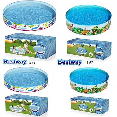 Kids Children Bestway Garden Snapset 5 FT 6 FT Rigid Swimming Pool Hot Weather • £14.94