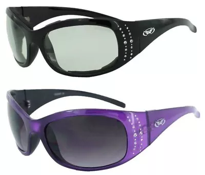 Womens PADDED Sun Glasses-TRANSITION PHOTOCHROMIC LENS-Black Or Purple Frames • $38.95