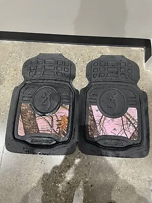 Browning Mossy Oak Camo Floor Mats  Pair Auto Truck Car Camouflage Pink • $23.39