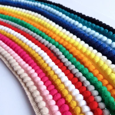 £1.35 • Buy Tiny Mini Pearl Pom Pom Bobble Edge Trim Plain Solid Colour  - 16 To Choose From