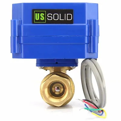 U.S. Solid 1/2  NPT Motorized Ball Valve 9V 12V 24V DC 5-Wire Brass • $35.91