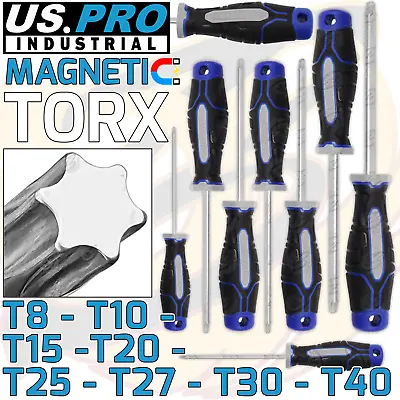 US PRO Magnetic TORX Screwdriver Set Star Tork Tool Set T8 - T40 Torx Drive 8pc • £12.90
