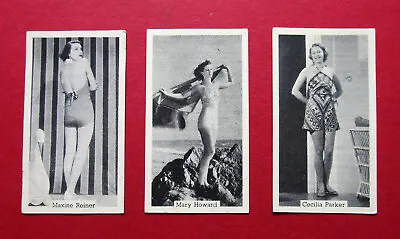 MURRAY 3 VINTAGE 1939  REAL PHOTO CIGARETTE CARDS  BATHING BELLES  No's 20-31-38 • £1.89