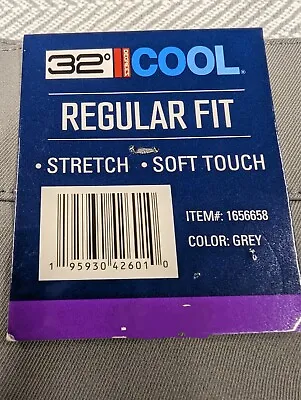 32 Degrees Cool Pants Stretch Soft Touch Regular Fit Walk Golf Gray 34 36 38 40 • $19.99