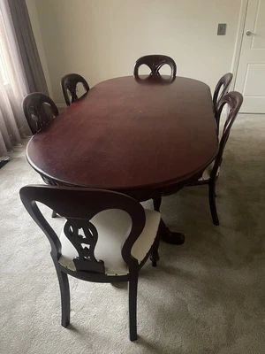 $350 • Buy Dining Table And 8 Balloon Backed Chairs 