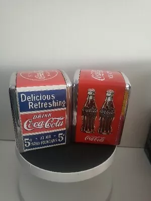 2 Coca Cola Retro Vintage Original Metal Napkin Holder Dispenser Coke  • £32