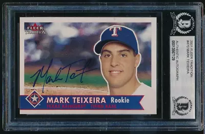 2001 Fleer Tradition #470 Mark Teixeira Rc Rookie Signed Auto BAS BECKETT Swsw6 • $75