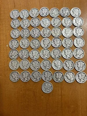 Roll Of 50silver Mercury Dimes $5 Face Value • $120