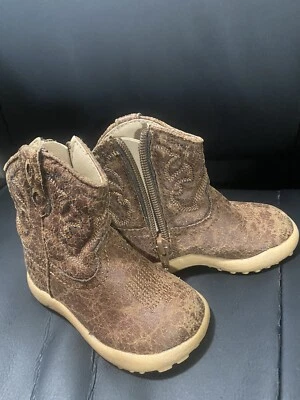 $20.50 • Buy EUC Roper Cowbabies Newborn Tan Cowboy Boots Size 4c