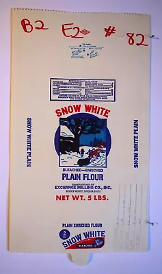 $15 • Buy Vintage Sack Paper Bag - SNOW WHITE FLOUR, EXCHANGE MILLING, ROCKY MOUNT VA 1994
