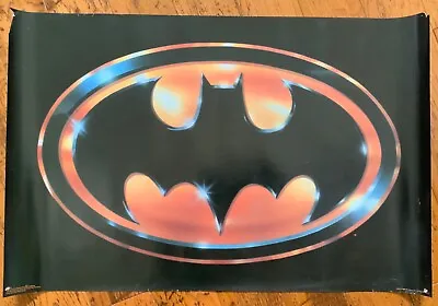 VINTAGE 1989 BATMAN MOVIE LOGO POSTER #1523 23  By 35  DC COMICS • $10