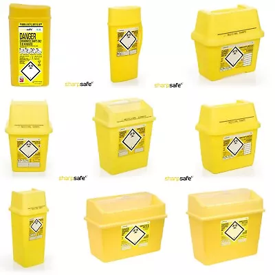 Sharps Bin Biohazard Needle Waste Box Insulin Syringe Tattoo Travel Medical • £8.40