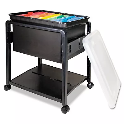 Advantus Folding Mobile File Cart 14-1/2w X 18-1/2d X 21-3/4h Clear/Black 55758 • $49.98