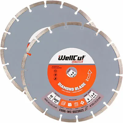 2 X 230mm Diamond Cutting Disc 9  Inch Diamond Cutting Blade For Angle Grinder • £16.89