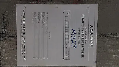 Mitsubishi Da-f162 Service Manual Original Repair Book Stereo Tuner Radio • $19.98