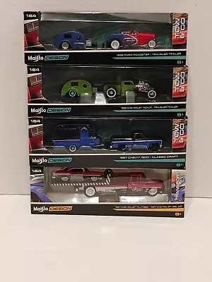 Lot Of 4 1:64 Scale Maisto Transport & Tow & Go Sets. Rat Rod Squarebody 57 Chev • $25