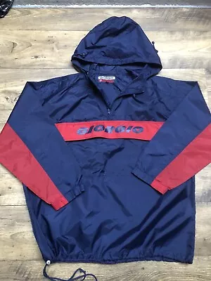 Mens Giorgio Climate Control Blue With Red Trims Cagoule Windbreaker Size Large • £4.99