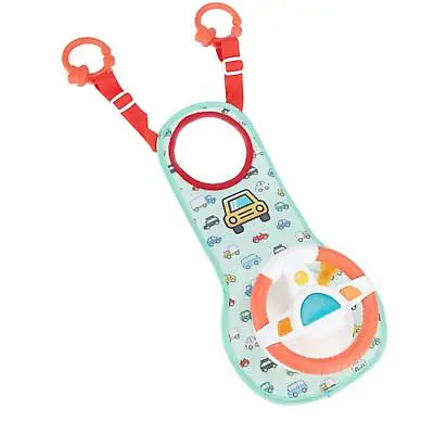 Musical Baby Car Seat Steering Wheel Toy With Mirror Pretend Activity Center • £17.94