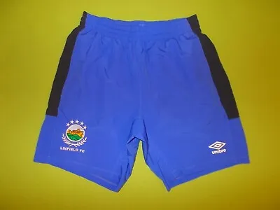 Shorts LINFIELD FC (S) UMBRO PERFECT !!! Trikot Home Blue NORTHERN IRELAND • £17.99