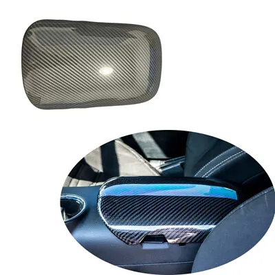 ABS Carbon Fiber Pattern Center Armrest Cover Trim For Ford Mustang 2015-2020 • $28.40