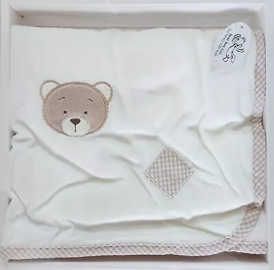 Bear Box White Baby Blanket Boxed • $29.95