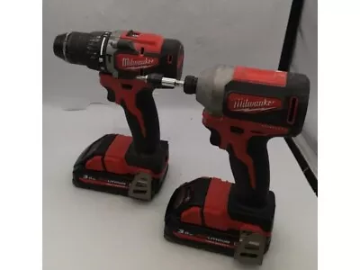 Milwaukee M18 CBLPP2F-302X- Impact Driver/drill Set With Case  Batteries/charger • £219.99