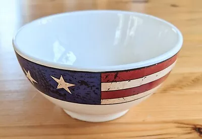 Warren Kimble Sakura Colonial Cereal Bowl Americana Patriotic Farmhouse Stars • $9