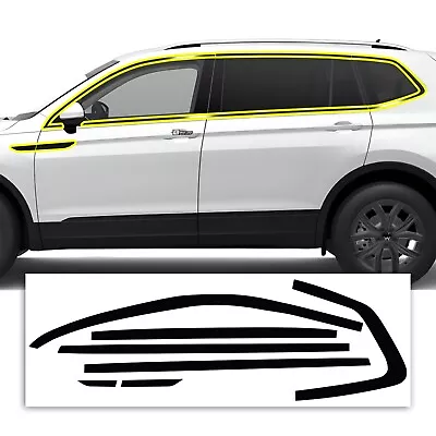 Fits VW Tiguan 18-23 Side Window Chrome Delete Cover Decal Blackout Vinyl Trim • $49.99