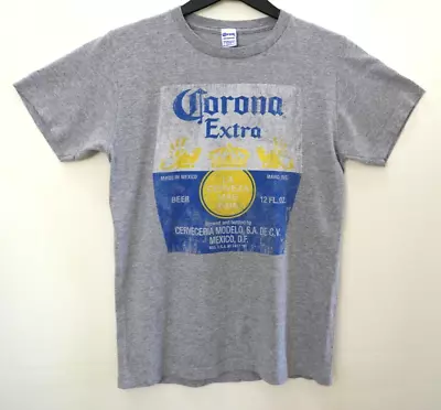 Corona Extra Beer Size SMALL Men's Grey T-shirt Distressed Classic Logo • $17.99