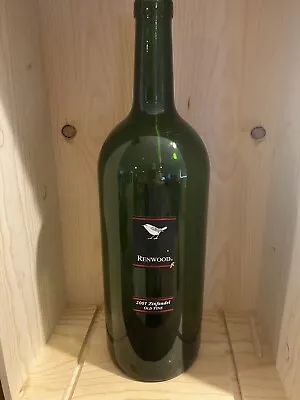 RARE Empty 3 Liter Bottle Of Renwood 2001 Zinfandel • $59.95