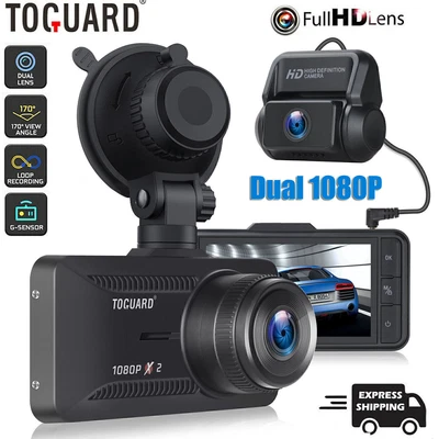 $78.99 • Buy TOGUARD Dual 1080P Dash Cam Front And Rear Car Camera Night Vision DVR Recorder