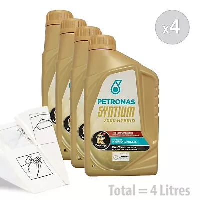£36.95 • Buy Car Engine Oil Service Kit / Pack 4 LITRES PETRONAS Syntium 7000 Hy 0W-20 4L