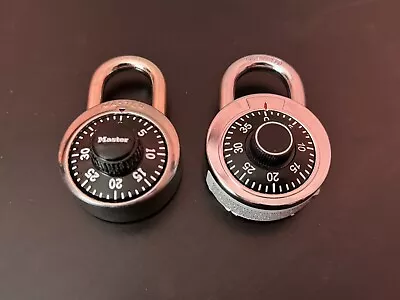 Lot Of 2 Dial Padlocks 1 Unbrand 1 Master Lock Used W/ Combinations For Security • $0.50