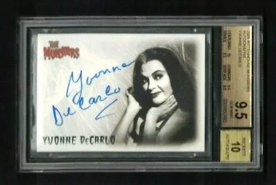 YVONNE DECARLO THE MUNSTERS AUTOGRAPH CARD A3 BGS 9.5 W/10 RITTENHOUSE 2005 RARE • $269.99