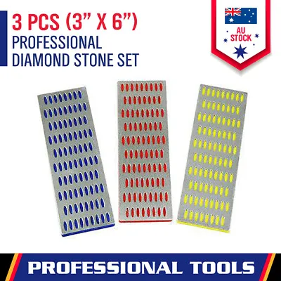 3Pc Diamond Sharpening Honing Whetstone Stone Chisel Knife Sharpener Hand Tools • $8.54