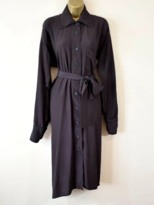 £175 • Buy VIVIENNE WESTWOOD ANGLOMANIA 46 Deconstructed Fluid Crepe Belted Shirt Dress