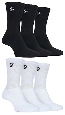 £8.99 • Buy Farah 3 Pack Of Mens Cotton Cushioned Foot Athletic Performance Sport Crew Socks