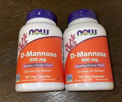 Now Foods (2 Pack) D-Mannose 500 Mg 120 Veg Capsules BRAND NEW SEALED 12/2025 • $30.99