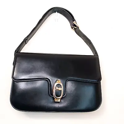 Authentic Celine Horse Carriage Vintage Shoulder Bag Leather Black Used • $325.80