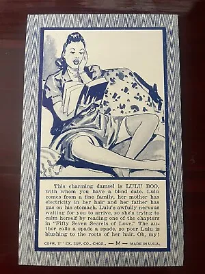 1941 Blind Date Fortune Teller Arcade Machine Prize Card ~ Lulu Boo • $7.95