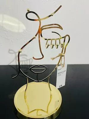 BNIB Next Iron Face Abstract Jewellery Tree Stand Gold Accessories Display Home • £20.20