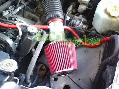 Red Air Intake System Kit&Filter For 88-96 Jeep Cherokee Laredo Country Classic • $44