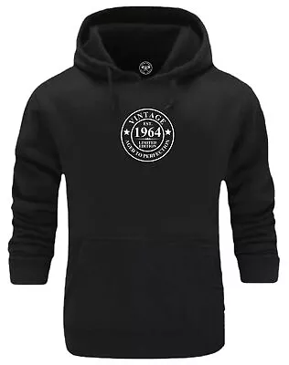 Vintage 1964 Hoodie 60th Birthday Clothing Aged To Perfection Classic Gift Top • £16.55