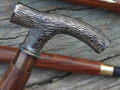 $31.46 • Buy Designer Walking Stick Brass Embossed Handle Victorian Wooden Vintage Cane Gift