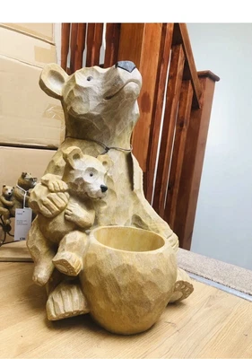 £68.89 • Buy Next Large Bear Plant Pot/Planter Bears Family Floral Ornament Animal Sculpture