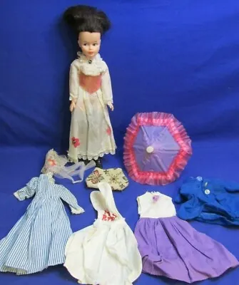 Vintage 1960s Horsman Disney Marry Poppins 12  Doll With Accessories Umbrella   • $30