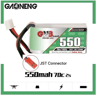 2s 7.4v 550mAh 70c/140c XH-JST/JST-2P GNB 1pc • $18.95