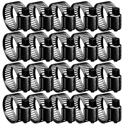 20pcs Black Hose Clamp3/8 -5/8 10-16mm304 Hose Clamps Stainless Steel Adjusta... • $11.75